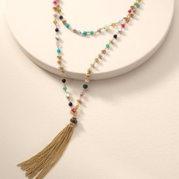 Stella & Dot | Multicolor Versatile Gitane Tassel Necklace - Picture 9 of 9